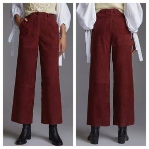 Deadwood Straight Suede Pants Medium Modern Edgy - Anthropologie